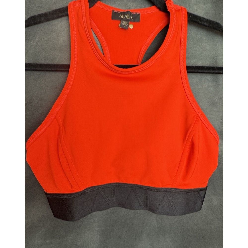 Alala Red High‎ Neck Racerback Sports Bra Athletic Performance Workout Women's S